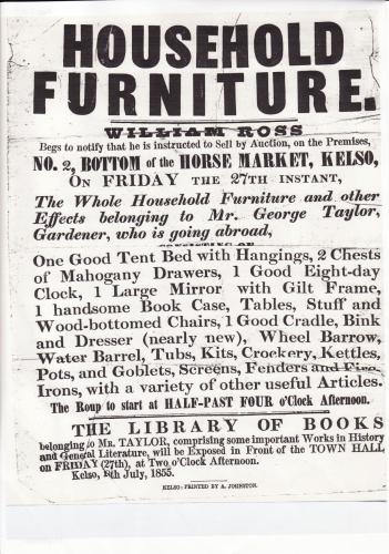 Auction Notice for George Taylor's Furniture